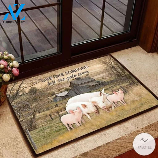 Pig Live like someone left the gate open doormat