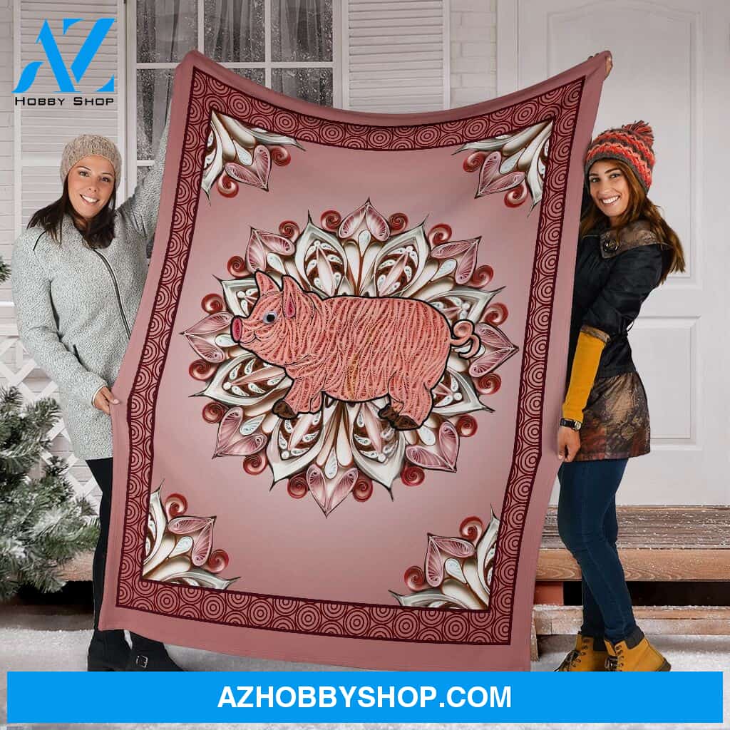 Pig Quill Paper Art Pre Fleece Blanket