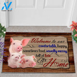 Pig Welcome Full of Love Home Pig Lovers Doormat Warm House Gift Welcome Mat Gift For Family Friend Birthday Gift