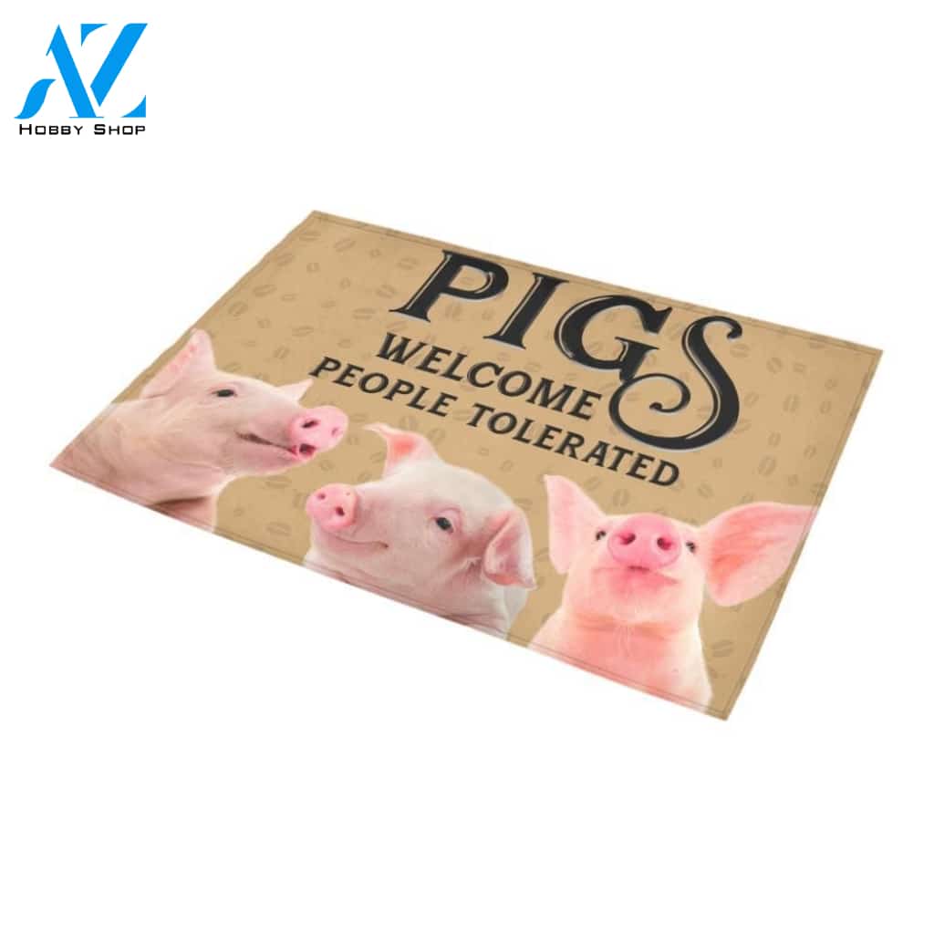 Pig Welcome Printed Doormat Home Decor