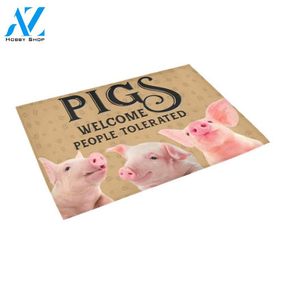 Pig Welcome Printed Doormat Home Decor