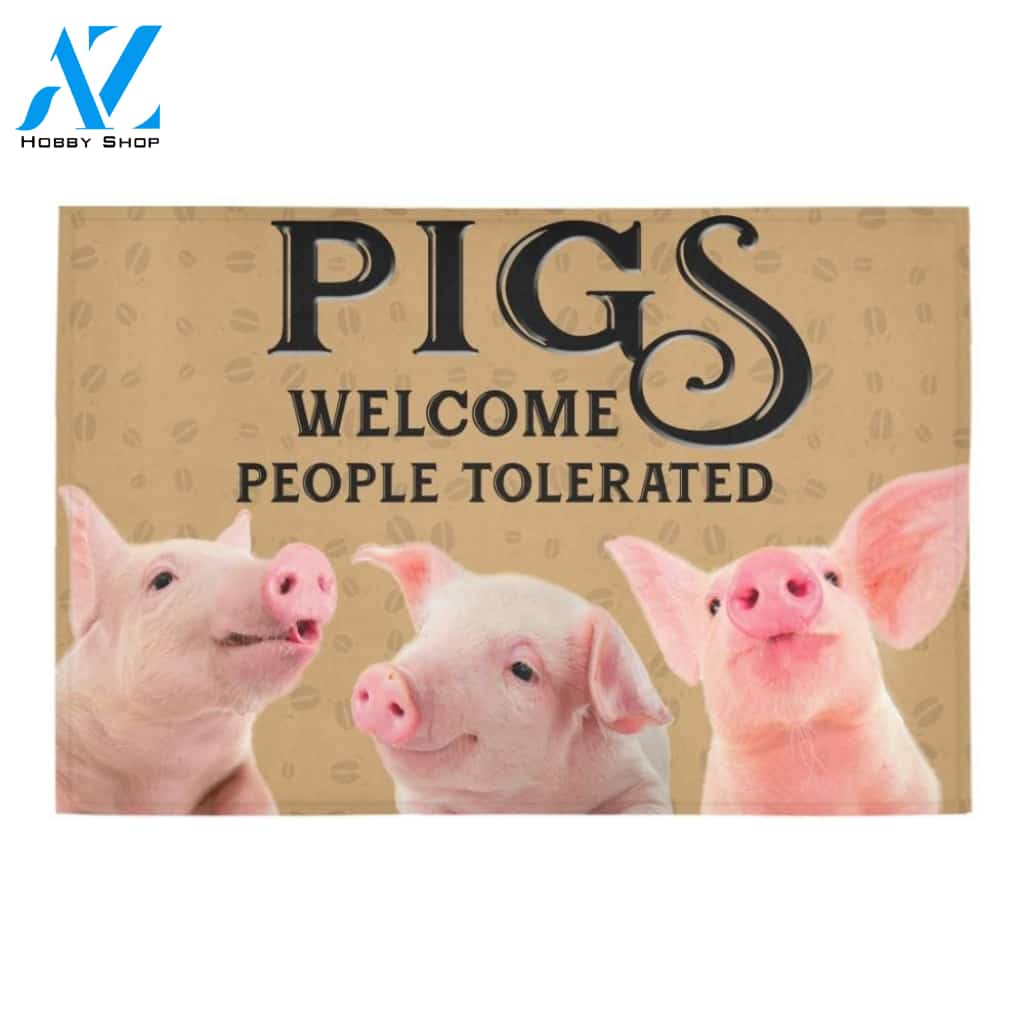 Pig Welcome Printed Doormat Home Decor