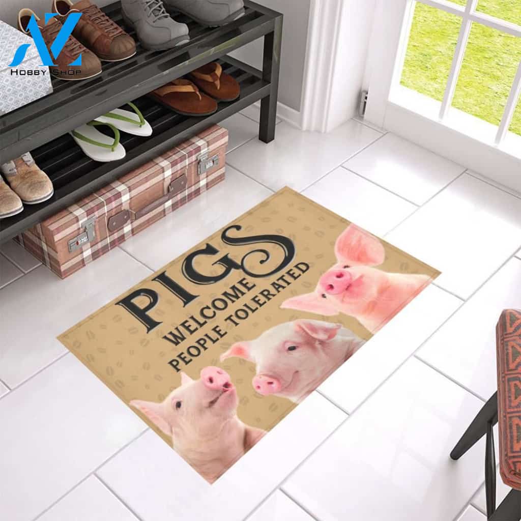 Pig Welcome Printed Doormat Home Decor