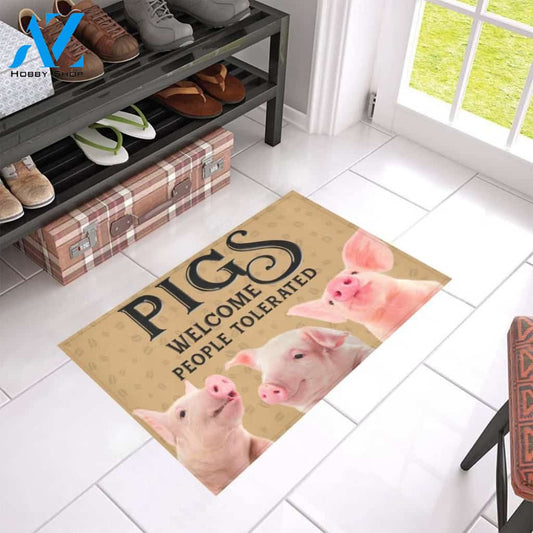 Pig Welcome Printed Doormat Home Decor