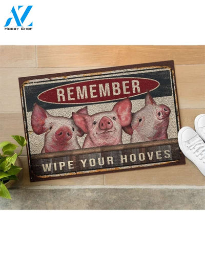 Pig Wipe Your Hooves Vintage Funny Indoor And Outdoor Doormat Warm House Gift Welcome Mat Birthday Gift For Pig Lovers Farm Farmer