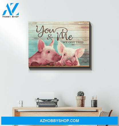 Pig You & Me Canvas Wall Art Best Friend Gifts