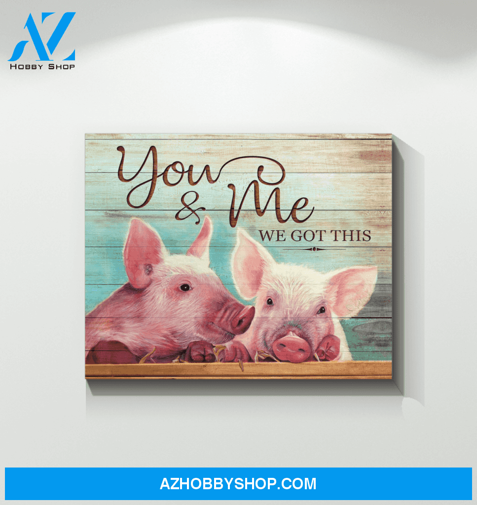 Pig You & Me Canvas Wall Art Best Friend Gifts
