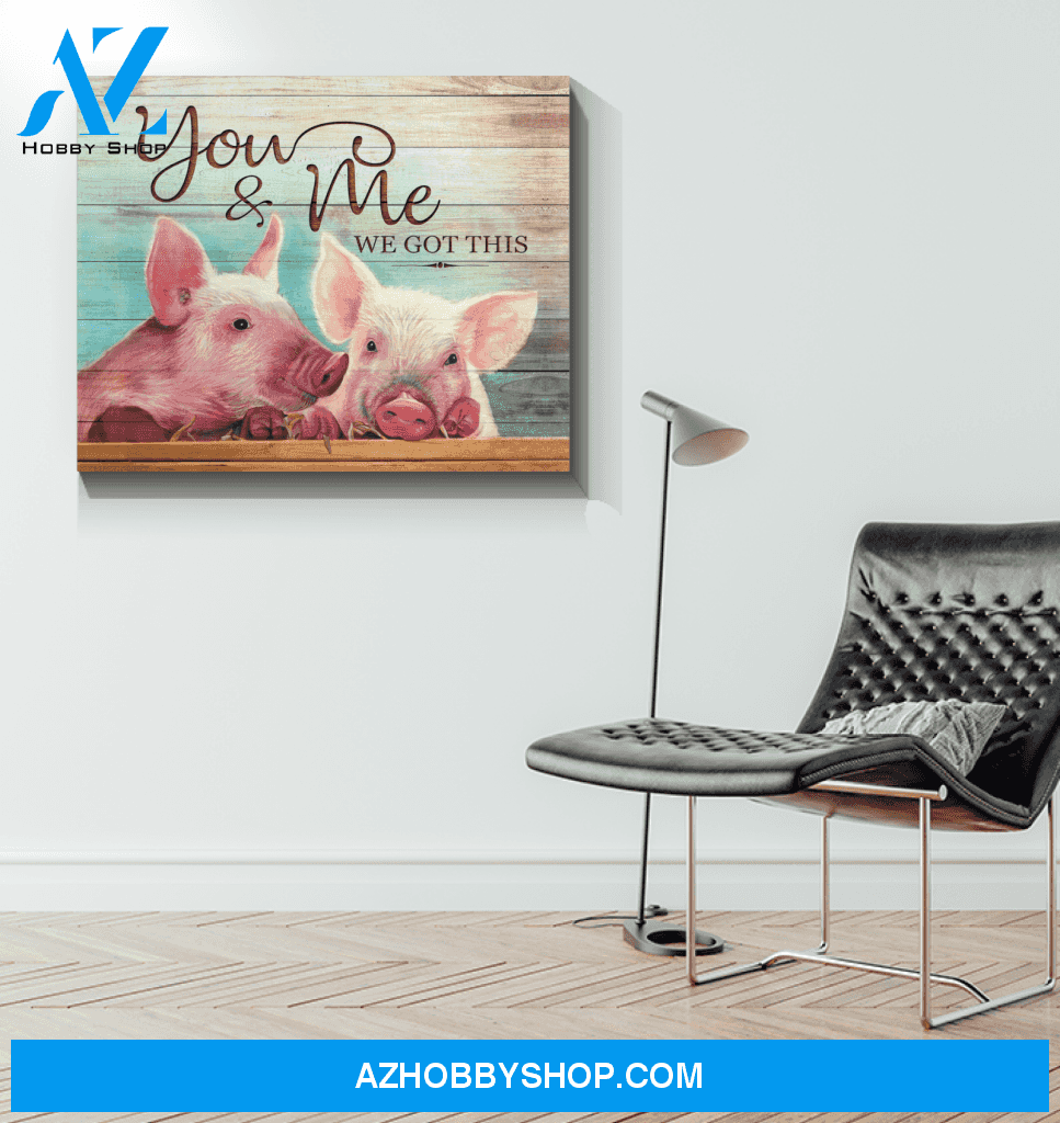 Pig You & Me Canvas Wall Art Best Friend Gifts