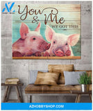 Pig You & Me Canvas Wall Art Best Friend Gifts
