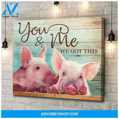 Pig You & Me Canvas Wall Art Best Friend Gifts