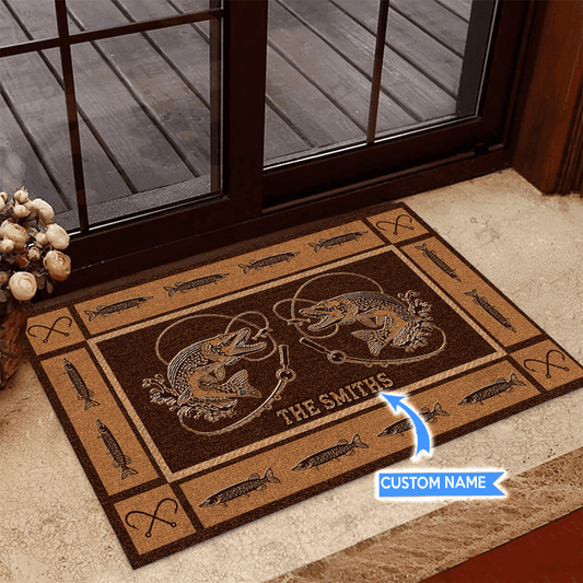 Pike Fish Personalized Custom Name Doormat Welcome Mat