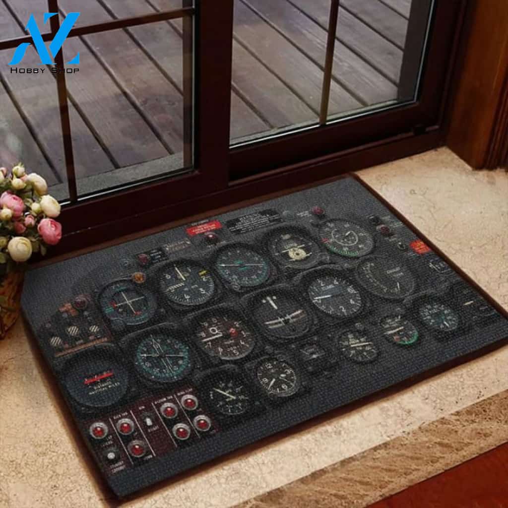 Pilot Aircraft Flight instruments Doormat | Welcome Mat | House Warming Gift
