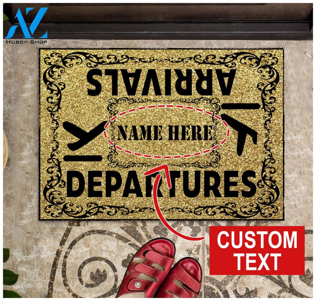 Pilot Departures Arrivals Personalized Doormat | Welcome Mat | House Warming Gift