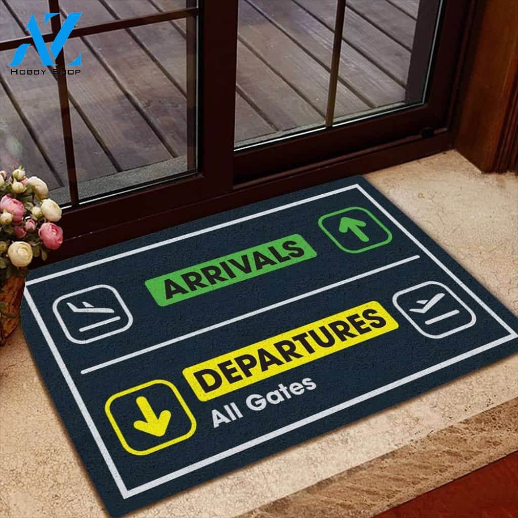 Pilot Doormat Departure Arrival | Welcome Mat | House Warming Gift | Christmas Gift Decor