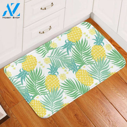 Pineapple Patterns Green and Yellow Printed Doormat Home Decor