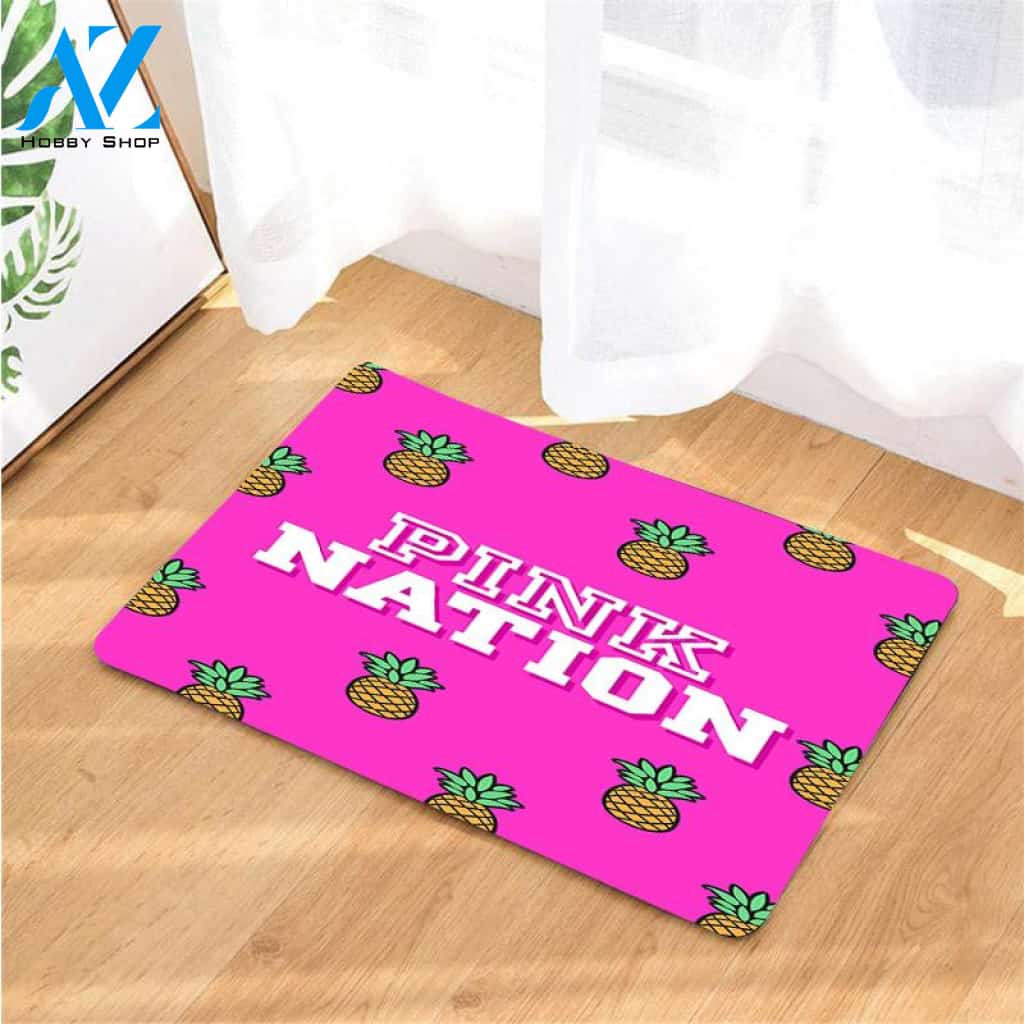 pineapple pink nation pattern doormats