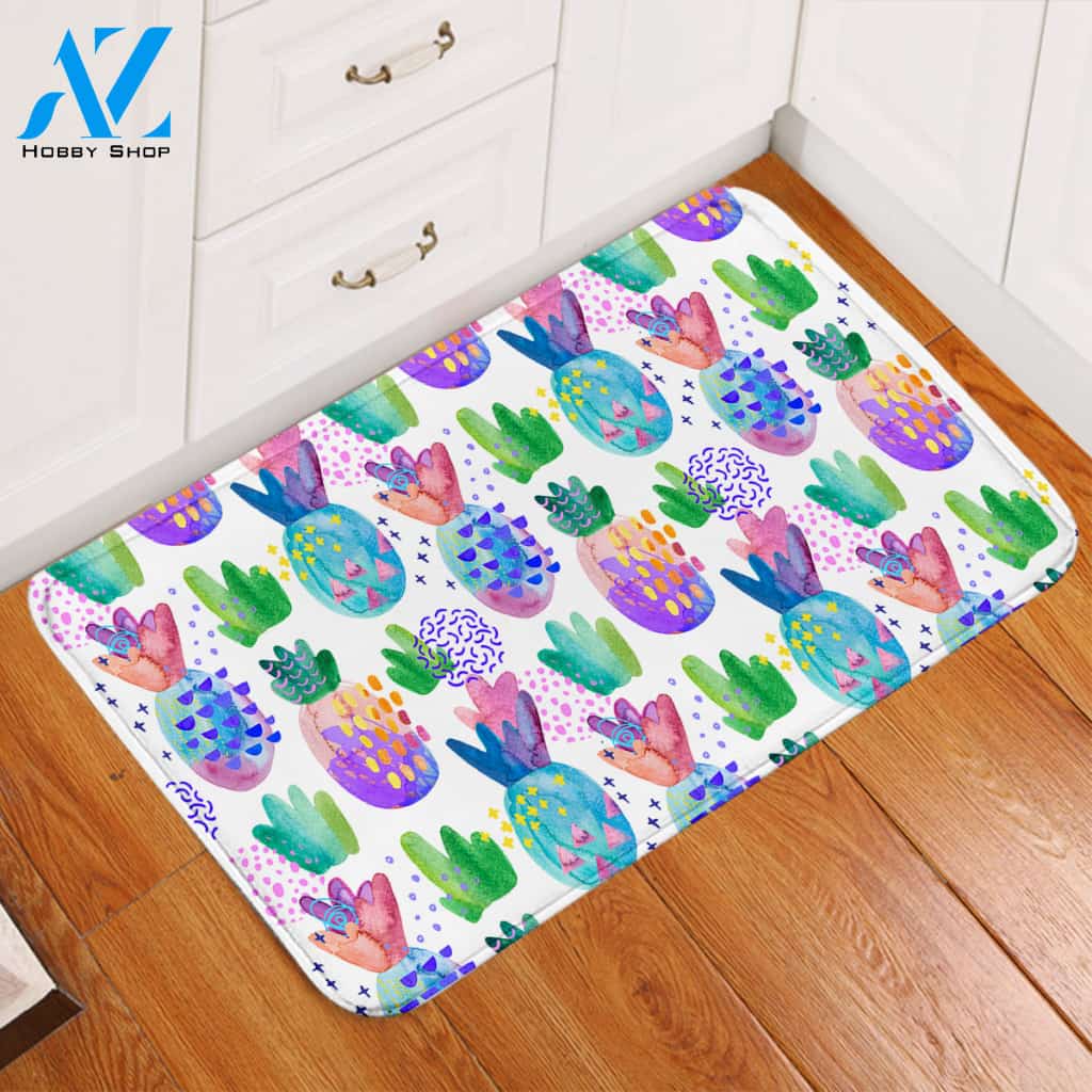 Pineapple Pops White Door Mat