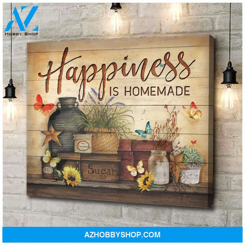 PingGift Happiness Is Homemade Butterfly Wall Art Canvas