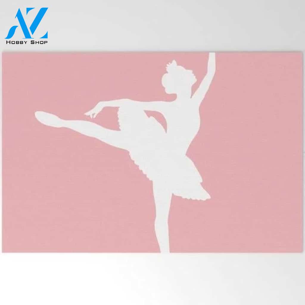 Pink And White Ballet Doormat Welcome Mat House Warming Gift Home Decor Funny Doormat Gift Idea