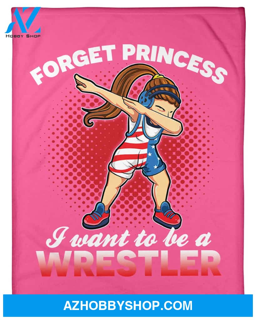 Pink Blanket Forget Princess I Want To Be A Wrestler Fleece Blanket Fleece Blanket Home Decor Bedding Couch Sofa Soft And Comfy Cozy Gift For Wrestling Lovers