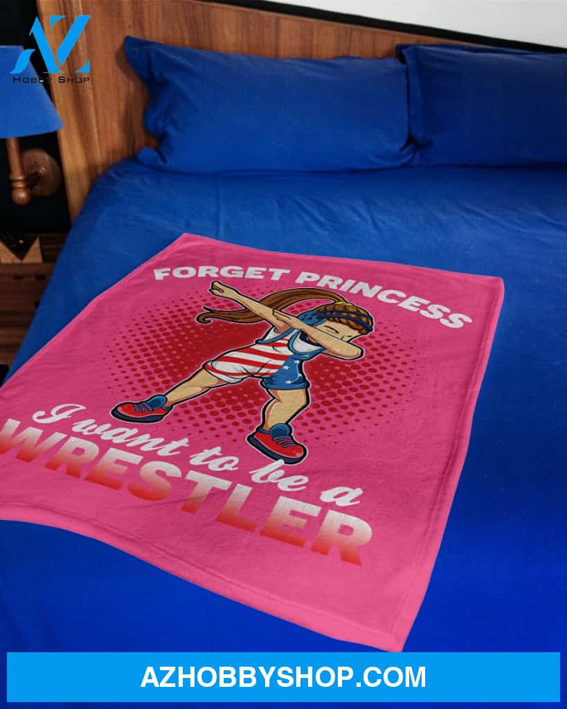 Pink Blanket Forget Princess I Want To Be A Wrestler Fleece Blanket Fleece Blanket Home Decor Bedding Couch Sofa Soft And Comfy Cozy Gift For Wrestling Lovers