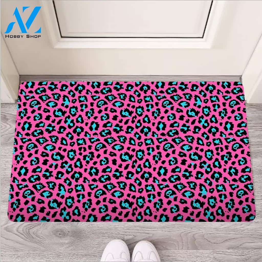Pink Cheetah Door Mat
