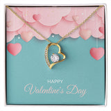 Pink Hearts Happy Valentine's Day Forever Love Heart Necklace