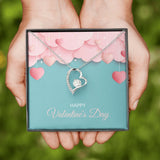 Pink Hearts Happy Valentine's Day Forever Love Heart Necklace