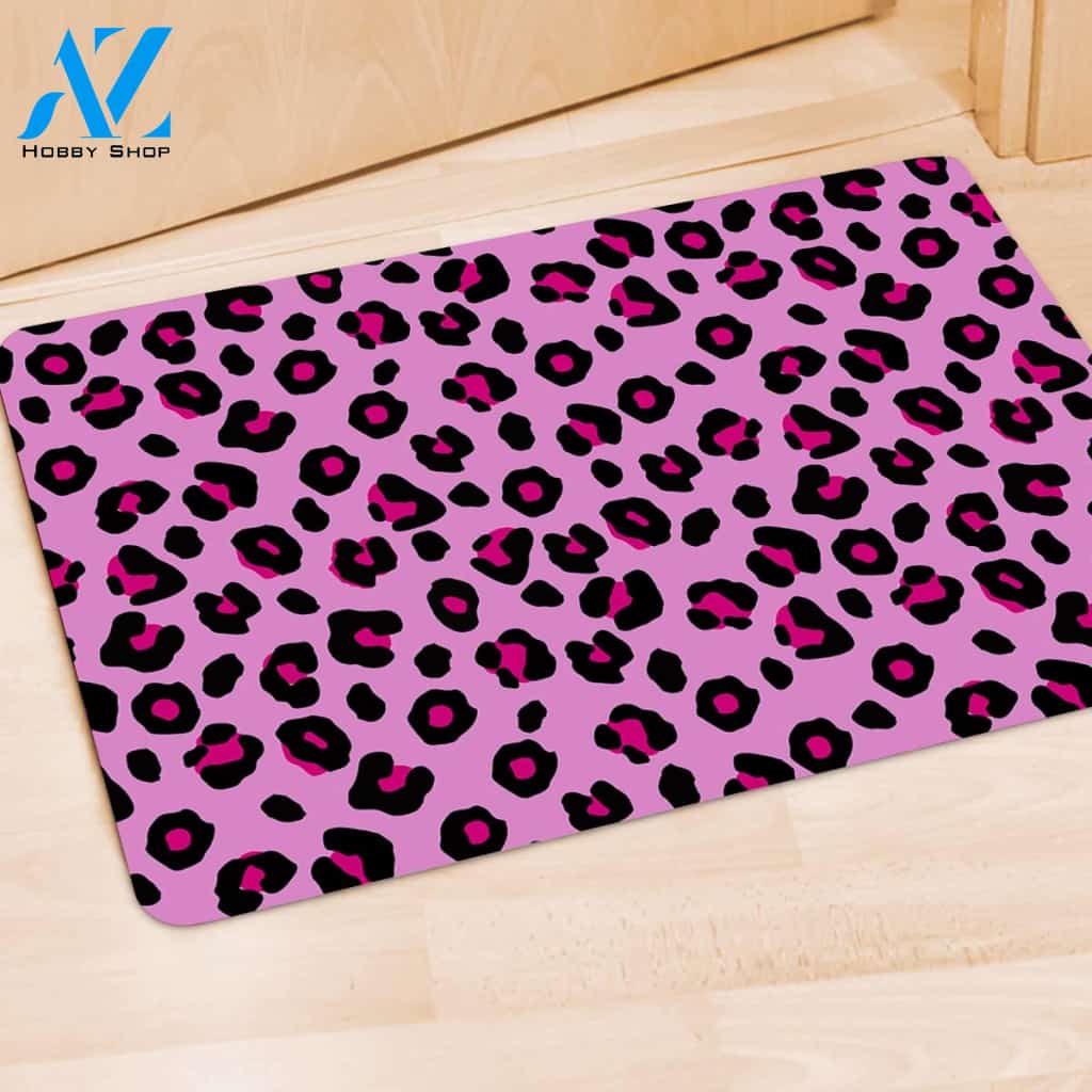 Pink Leopard Door Mat