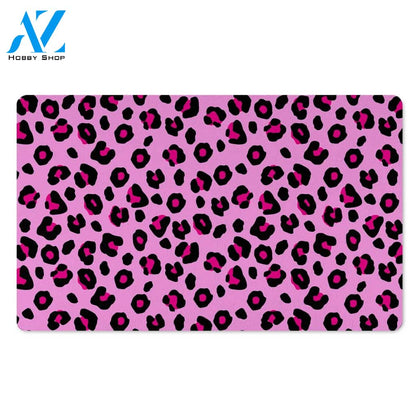 Pink Leopard Door Mat