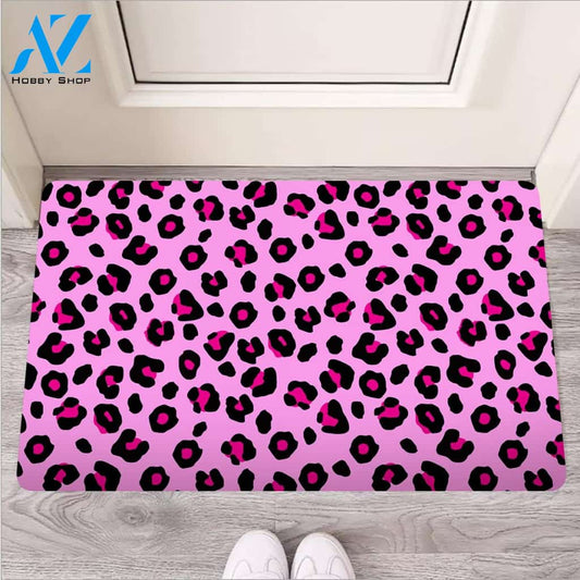 Pink Leopard Door Mat