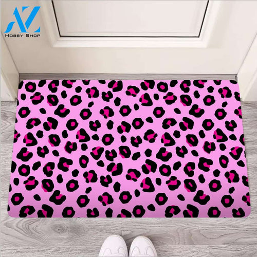 Pink Leopard Door Mat