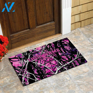 Pink Muddy Camo Custom Name Camouflage Door Mat Personalized Gifts