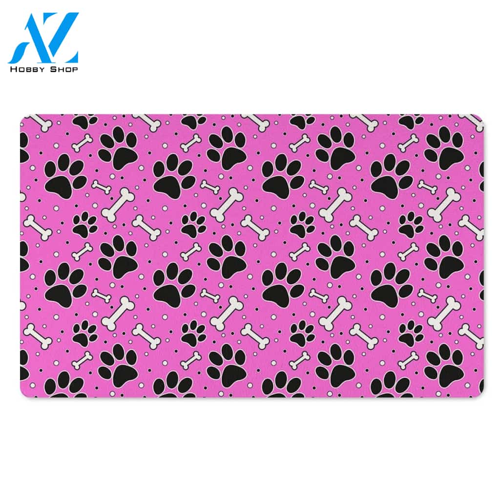 Pink Paw Door Mat