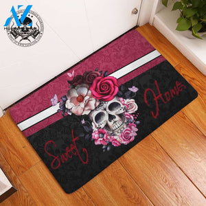 Pink Sweet Home Skull Doormat