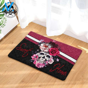 Pink Sweet Home Skull Doormat