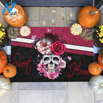Pink Sweet Home Skull Doormat