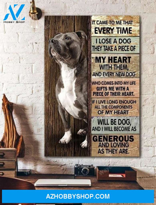 Pit Bull - all the components of my heart will be dog Pit bull Portrait Canvas Prints - Wall Art