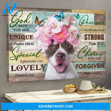Pit bull and flowers - God says you are Landscape Canvas Prints - Wall Art