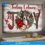 Pit bull - Christmas - Today I choose Joy - Landscape Canvas Prints, Wall Art