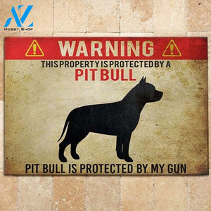 Pit Bull Doormat Pit Bull This Property Is Protected | Welcome Mat | House Warming Gift