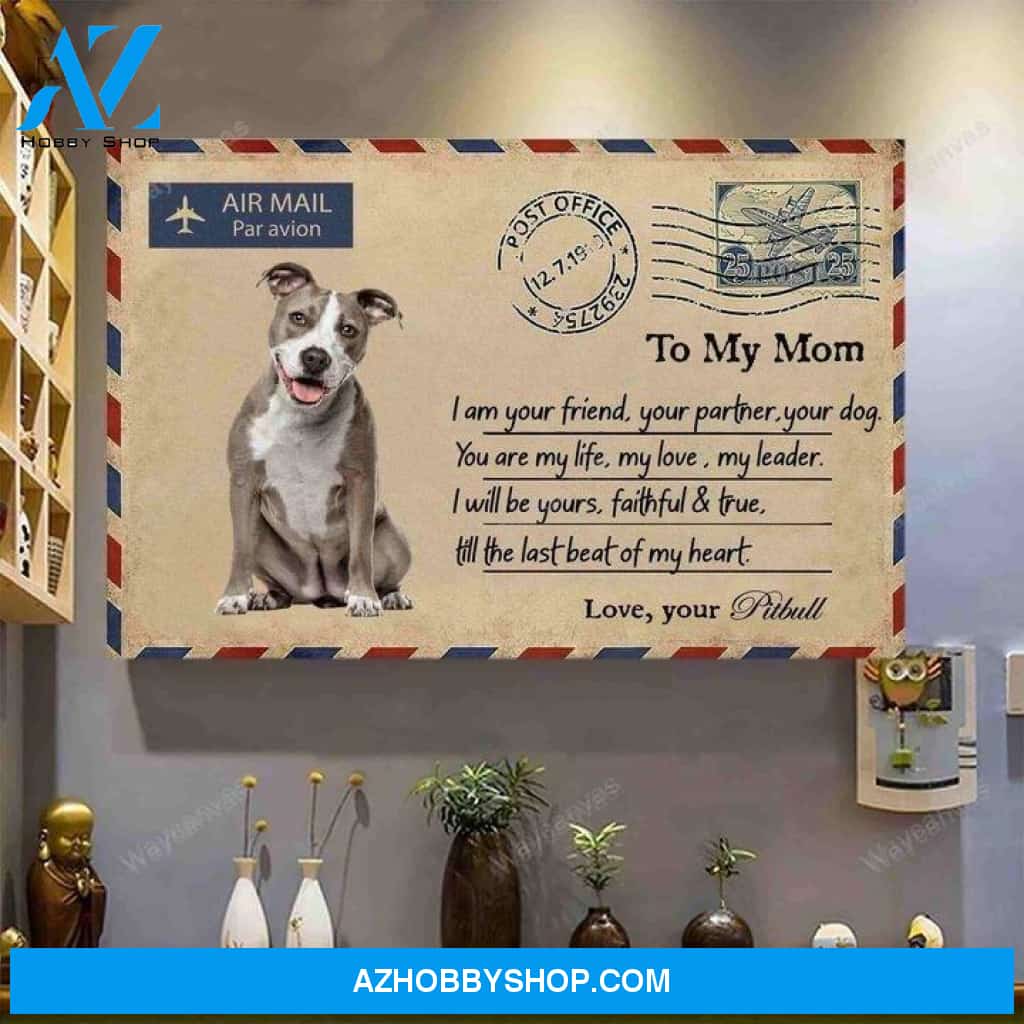 Pit Bull - Letter to my Mom Pitbull Landscape Canvas Prints - Wall Art