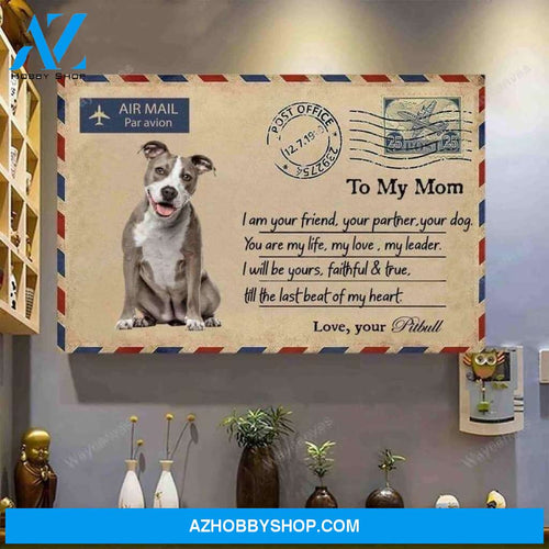 Pit Bull - Letter to my Mom Pitbull Landscape Canvas Prints - Wall Art