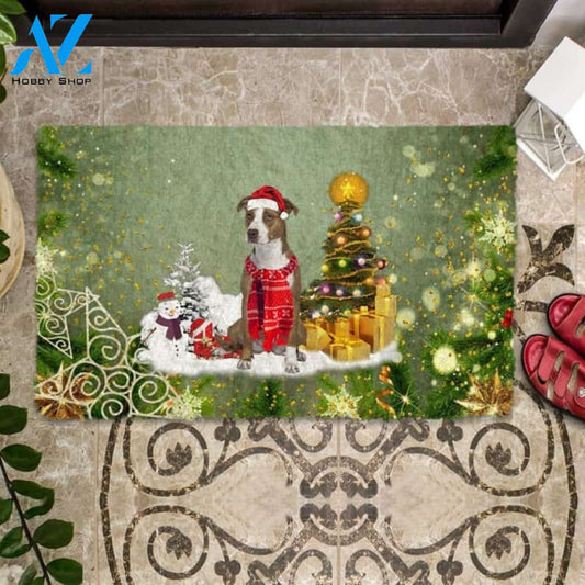 Pit Bull Merry Christmas Doormat