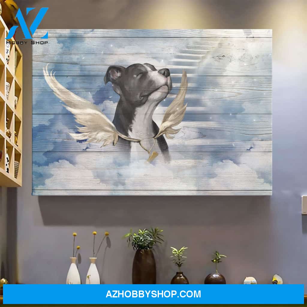 Pit bull - My best friend My angel - Dog Landscape Canvas Prints - Wall Art