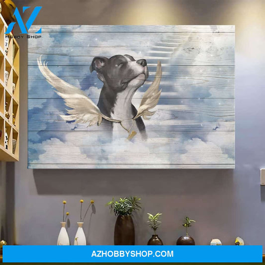 Pit bull - My best friend My angel - Dog Landscape Canvas Prints - Wall Art