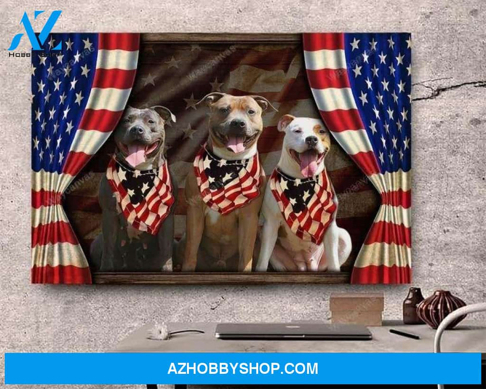 Pit bull - On the stage Landscape Canvas Prints - Wall Art