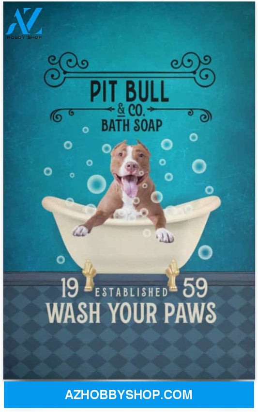 Pitbull Dog Co Bath Soap Wash Your Paws Funny -