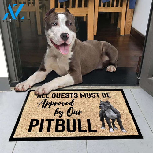 Pitbull Dog Easy Clean Welcome DoorMat | Felt And Rubber | 40x60 cm | 45x75 cm | 60x90 cm | Colorful | DO1275
