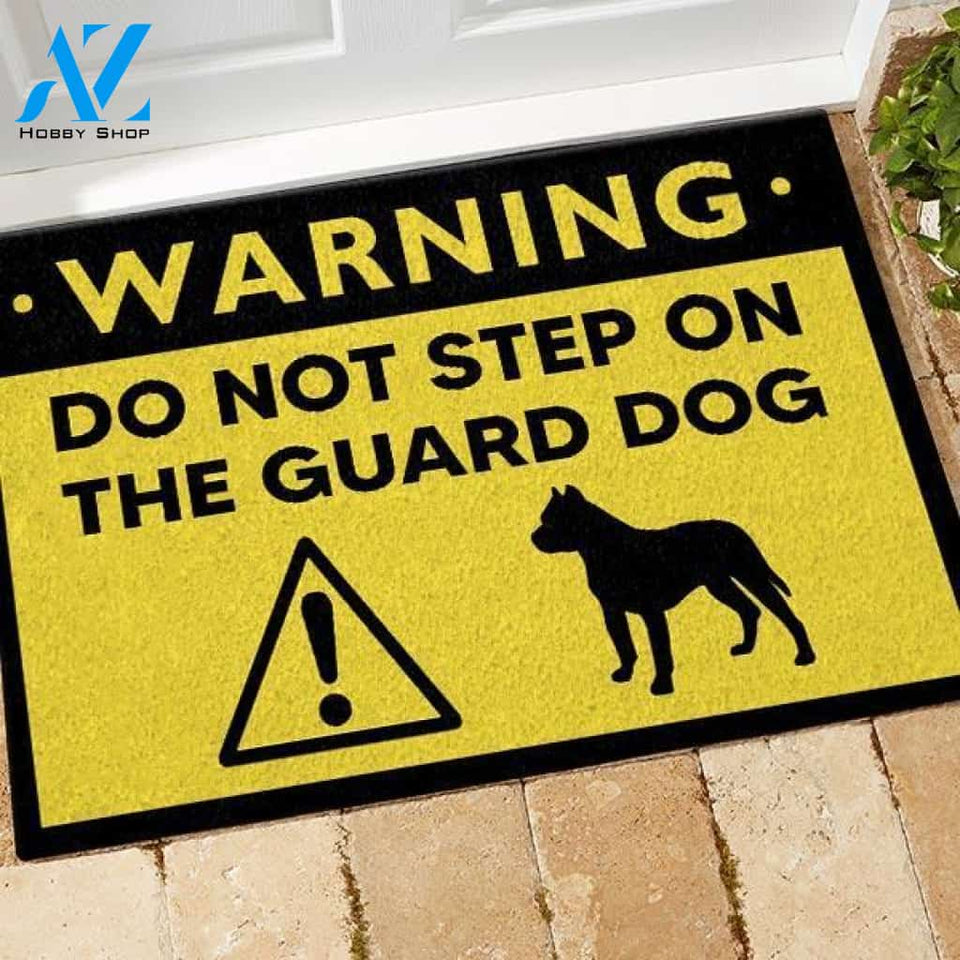 Pitbull Doormat Do Not Step On The Guard Dog | Welcome Mat | House Warming Gift | Christmas Gift Decor